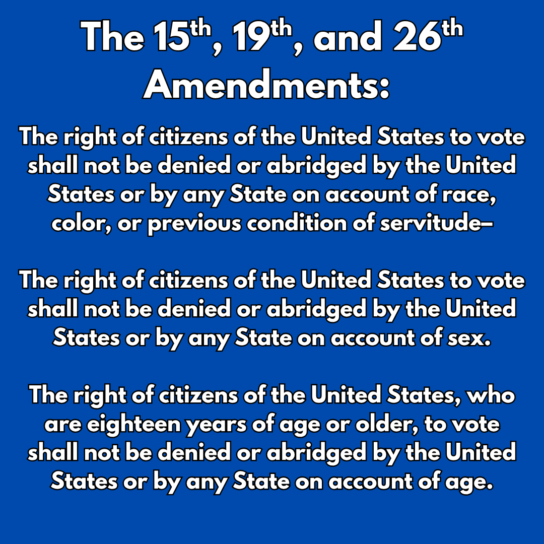Fifteenth, Nineteenth, and Twenty-Sixth Amendment