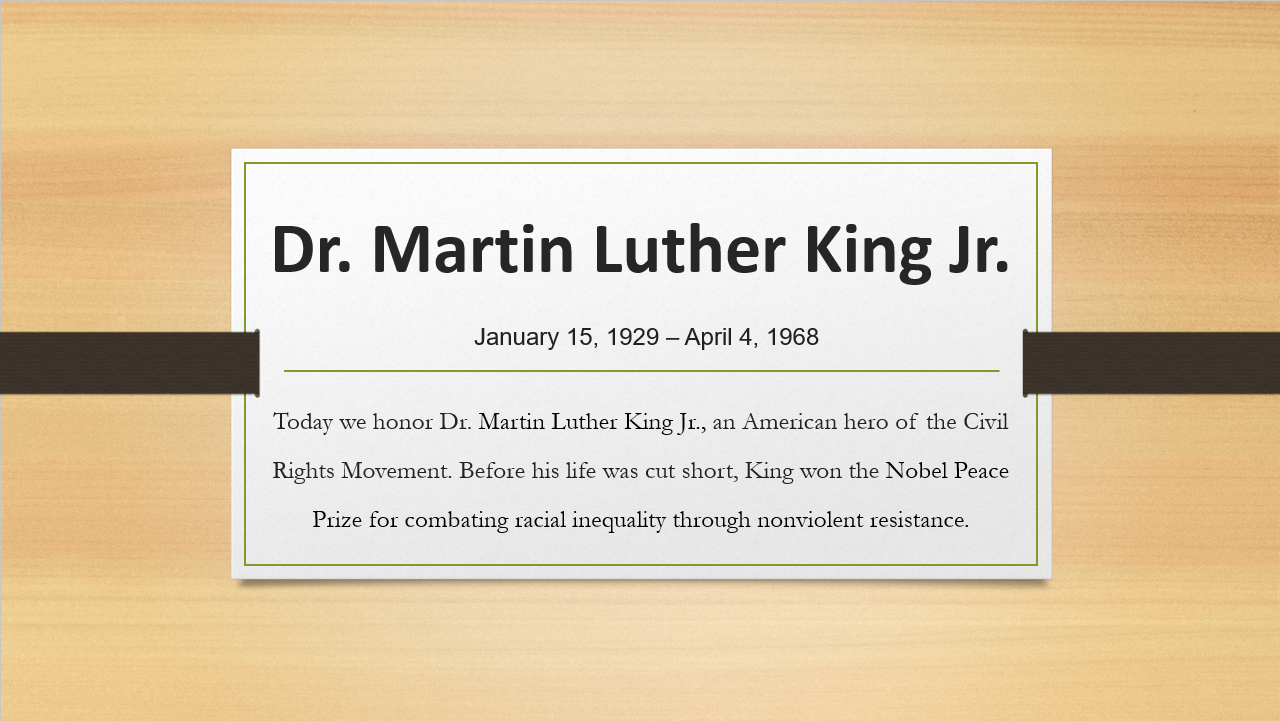 Dr. Martin Luther King Jr.
